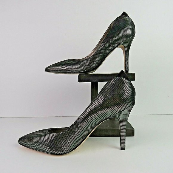 Sam Edelman ZOLA Women's Leather Metallic Pointed Toe Pump Heels Sz 8.5 LOOK! - Picture 4 of 7